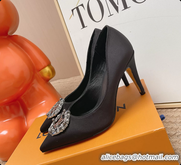 Pretty Style Louis Vuitton LV Met Pumps Black Satin 70MM 6062101