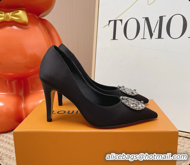 Pretty Style Louis Vuitton LV Met Pumps Black Satin 70MM 6062101