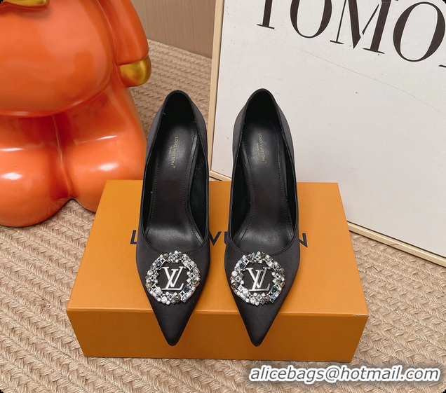 Pretty Style Louis Vuitton LV Met Pumps Black Satin 70MM 6062101