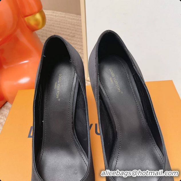 Pretty Style Louis Vuitton LV Met Pumps Black Satin 70MM 6062101