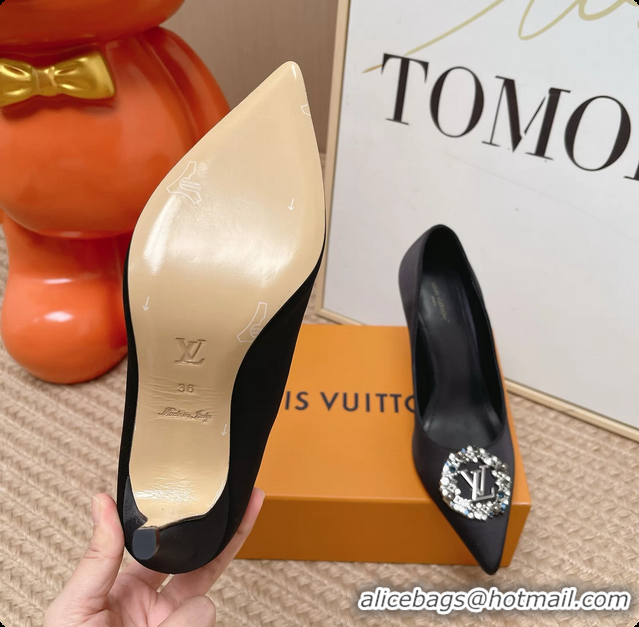 Pretty Style Louis Vuitton LV Met Pumps Black Satin 70MM 6062101