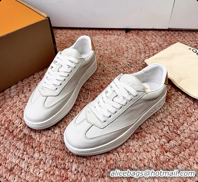 Grade Quality Louis Vuitton LV Flash Sneakers White Plain Calf Leather 6062103