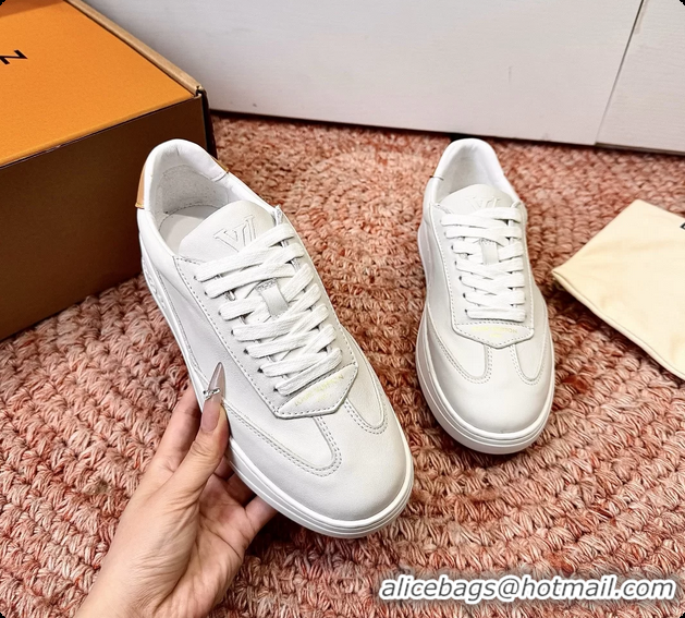 Grade Quality Louis Vuitton LV Flash Sneakers White Plain Calf Leather 6062103