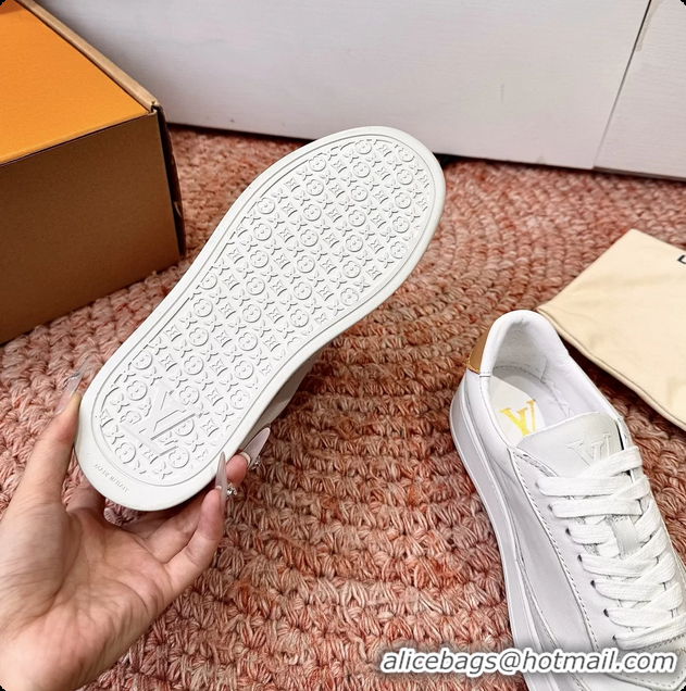 Grade Quality Louis Vuitton LV Flash Sneakers White Plain Calf Leather 6062103