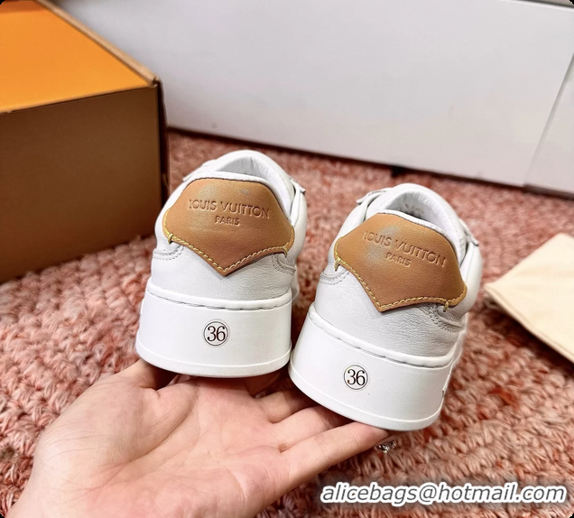 Grade Quality Louis Vuitton LV Flash Sneakers White Plain Calf Leather 6062103