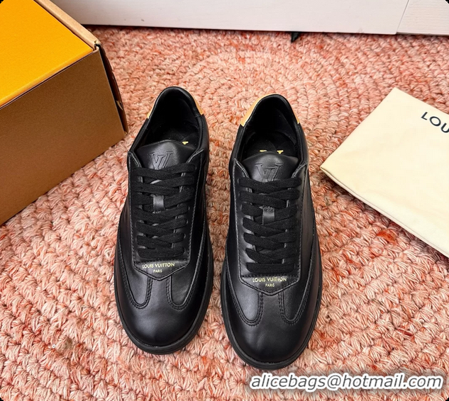 Best Price Louis Vuitton LV Flash Sneakers Black Plain Calf Leather 6062103