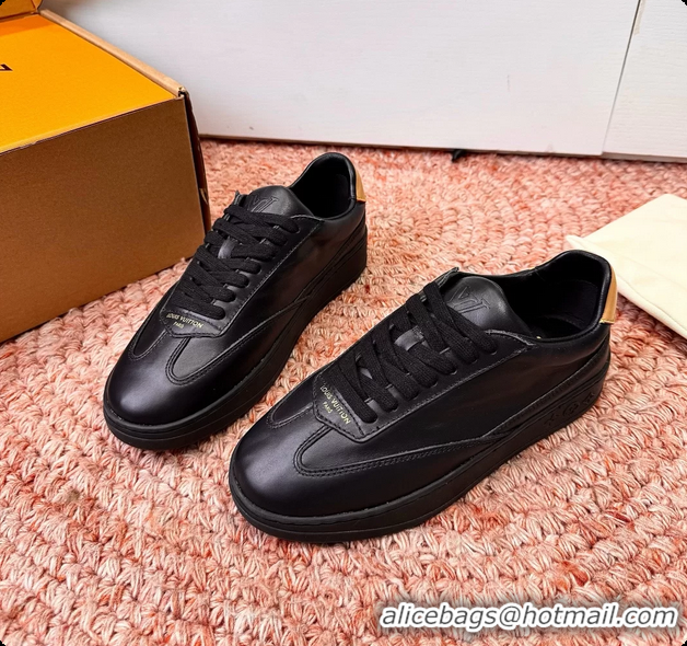 Best Price Louis Vuitton LV Flash Sneakers Black Plain Calf Leather 6062103