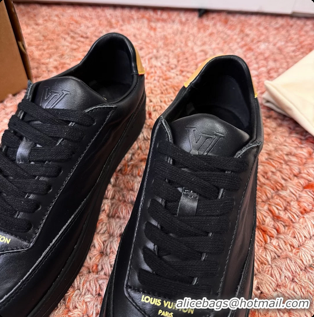 Best Price Louis Vuitton LV Flash Sneakers Black Plain Calf Leather 6062103