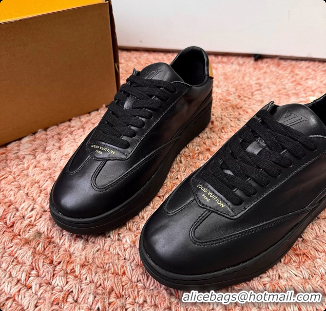 Best Price Louis Vuitton LV Flash Sneakers Black Plain Calf Leather 6062103