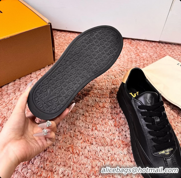 Best Price Louis Vuitton LV Flash Sneakers Black Plain Calf Leather 6062103