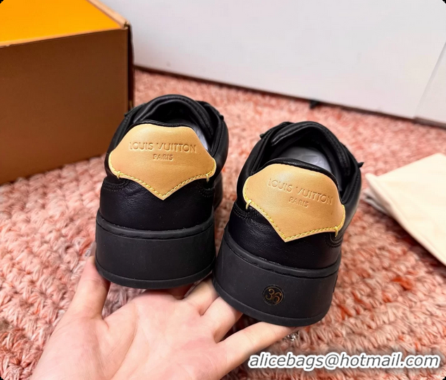 Best Price Louis Vuitton LV Flash Sneakers Black Plain Calf Leather 6062103