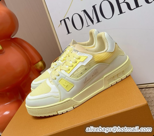 Classic Hot Louis Vuitton LV Trainer Sneakers Yellow 6062104