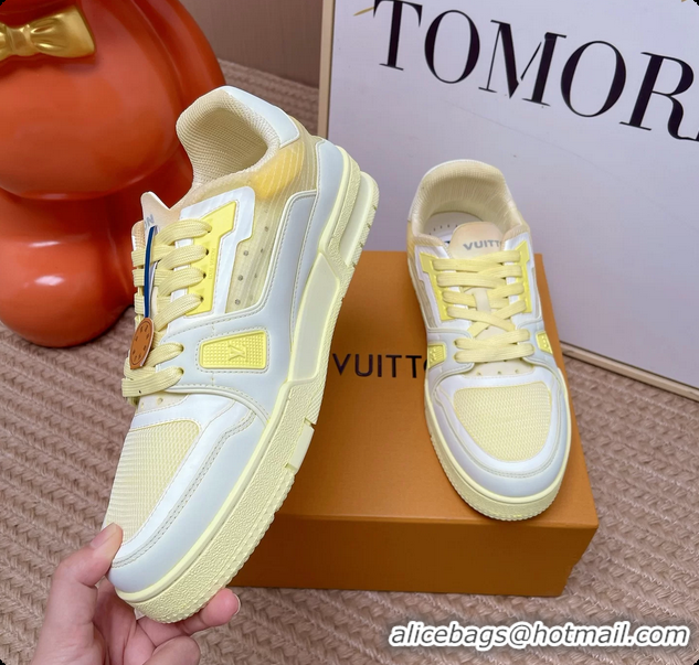 Classic Hot Louis Vuitton LV Trainer Sneakers Yellow 6062104