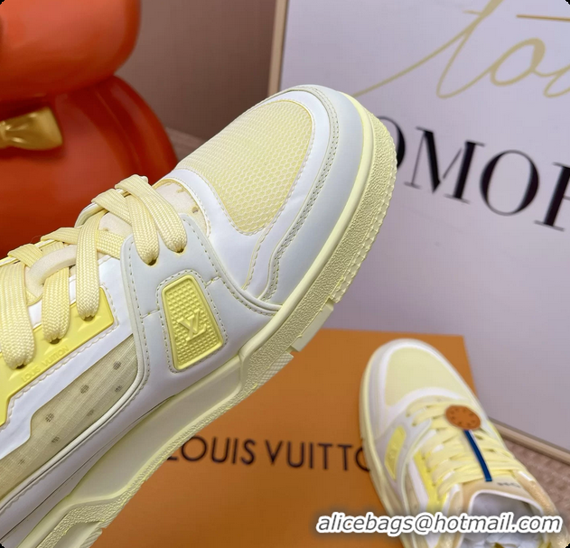 Classic Hot Louis Vuitton LV Trainer Sneakers Yellow 6062104