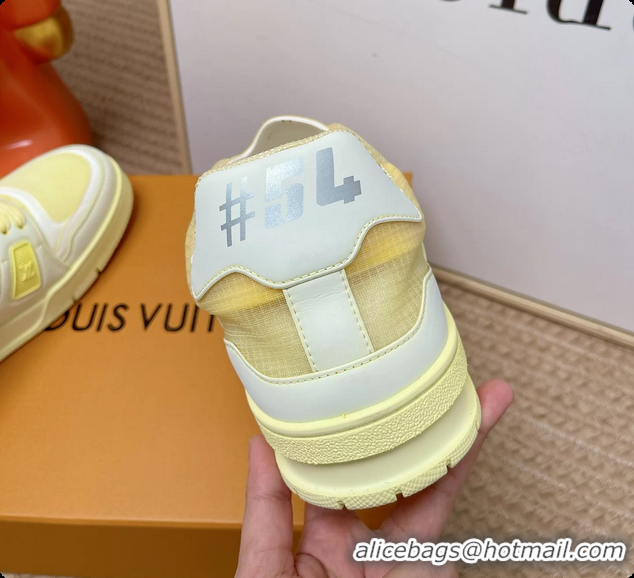 Classic Hot Louis Vuitton LV Trainer Sneakers Yellow 6062104