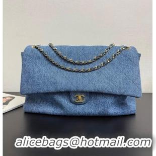 Luxury Discount Chanel Maxi Flap Bag Denim & Gold Metal AS6290 Blue 2026