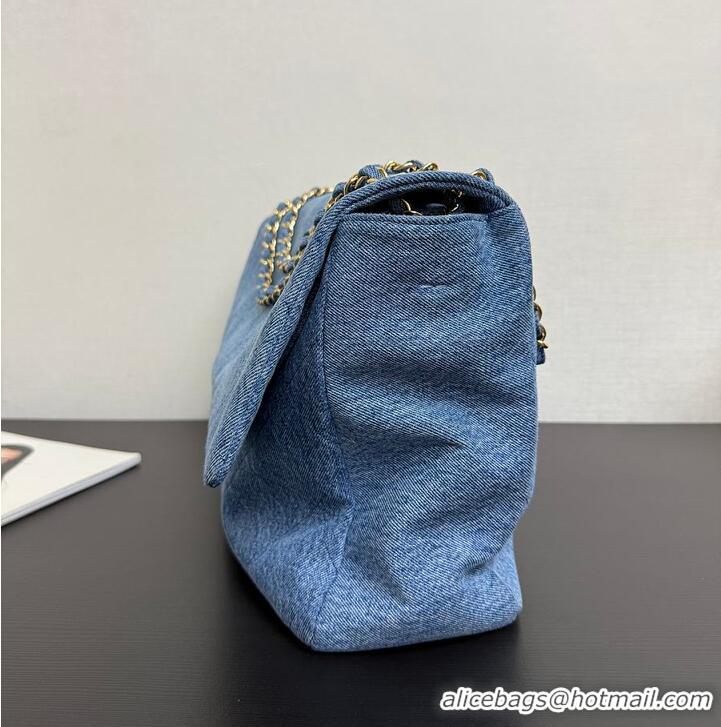 Luxury Discount Chanel Maxi Flap Bag Denim & Gold Metal AS6290 Blue 2026