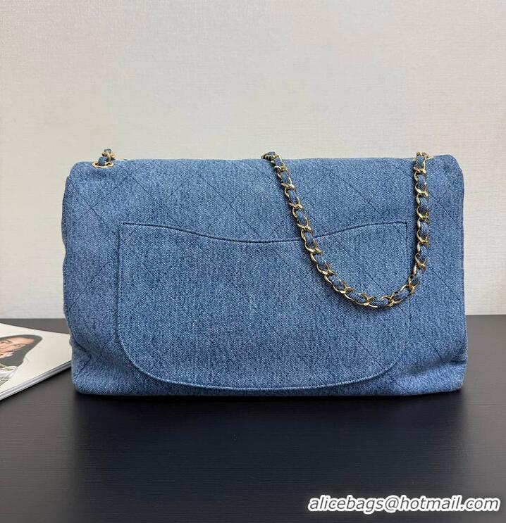Luxury Discount Chanel Maxi Flap Bag Denim & Gold Metal AS6290 Blue 2026