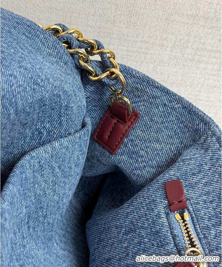 Luxury Discount Chanel Maxi Flap Bag Denim & Gold Metal AS6290 Blue 2026