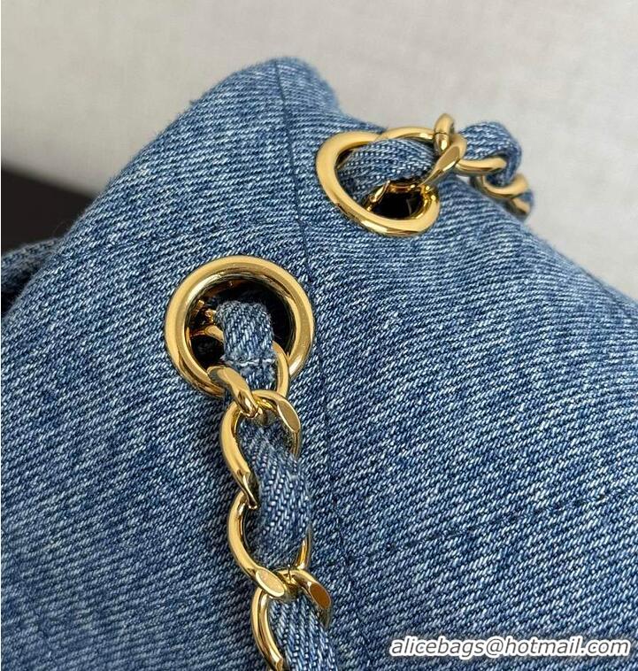 Luxury Discount Chanel Maxi Flap Bag Denim & Gold Metal AS6290 Blue 2026