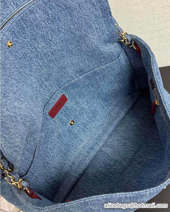 Luxury Discount Chanel Maxi Flap Bag Denim & Gold Metal AS6290 Blue 2026