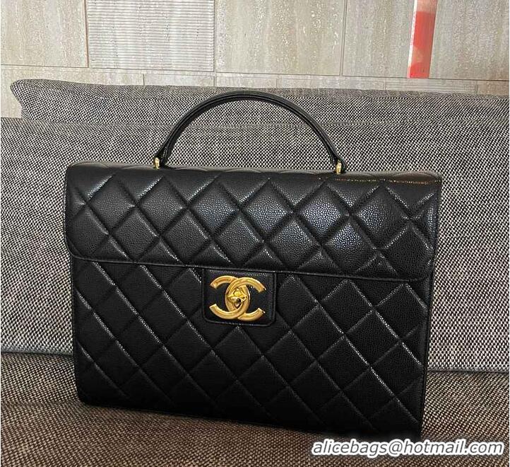 Top Quality Chanel Caviar Quilted Briefcase Laptop Bag AS6291 Black 2026