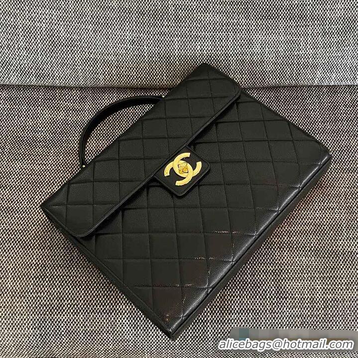 Top Quality Chanel Caviar Quilted Briefcase Laptop Bag AS6291 Black 2026