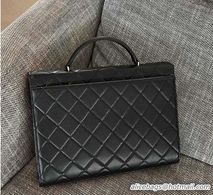 Top Quality Chanel Caviar Quilted Briefcase Laptop Bag AS6291 Black 2026