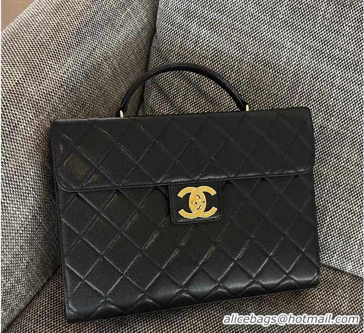 Top Quality Chanel Caviar Quilted Briefcase Laptop Bag AS6291 Black 2026