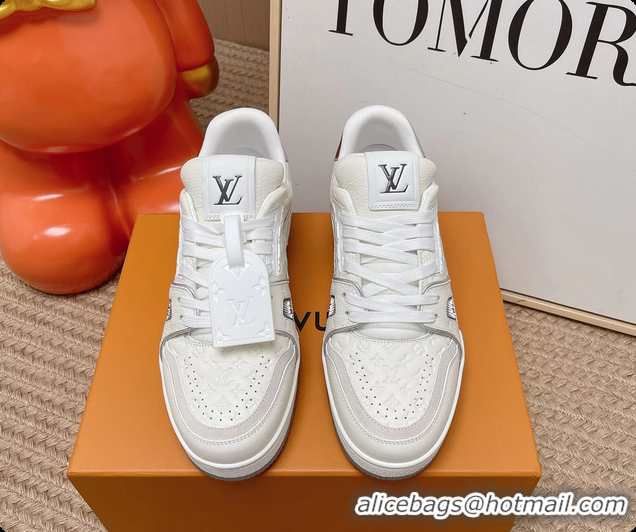 Best Product Louis Vuitton LV Trainer Sneakers White Monogram Calfskin Leather 6062104