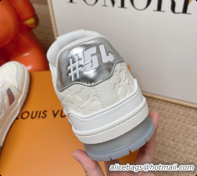 Best Product Louis Vuitton LV Trainer Sneakers White Monogram Calfskin Leather 6062104