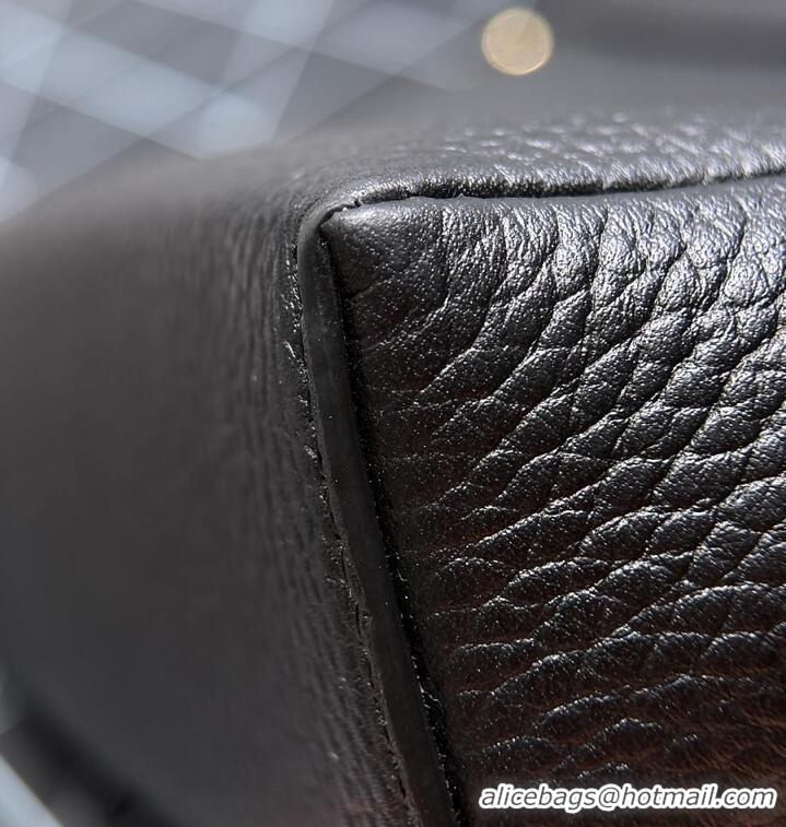 Most Popular Chanel Large Vanity with chain Grained Calfskin & Gold-Tone Metal AS6278 Black