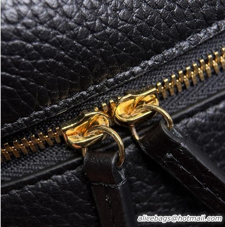 Most Popular Chanel Large Vanity with chain Grained Calfskin & Gold-Tone Metal AS6278 Black