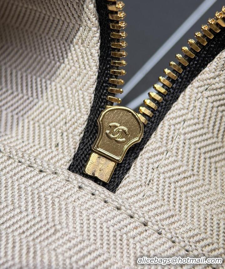 Most Popular Chanel Large Vanity with chain Grained Calfskin & Gold-Tone Metal AS6278 Black