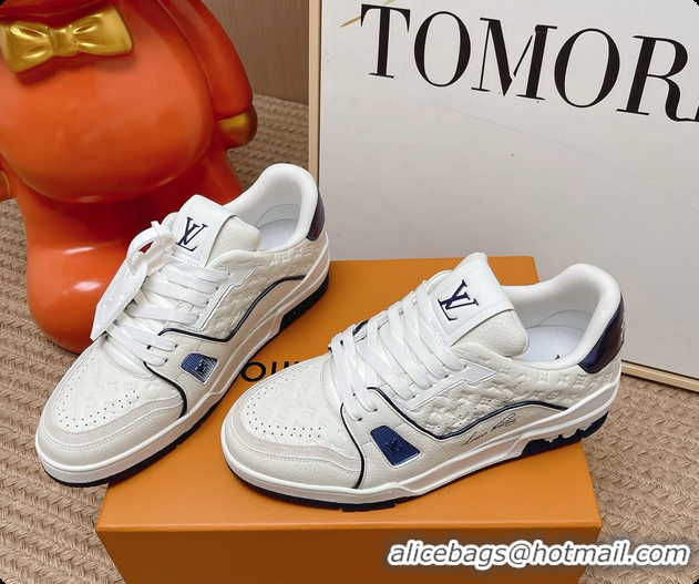 Low Cost Louis Vuitton LV Trainer Sneakers White Calfskin Leather 6062104