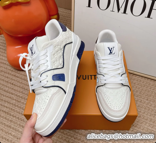 Low Cost Louis Vuitton LV Trainer Sneakers White Calfskin Leather 6062104