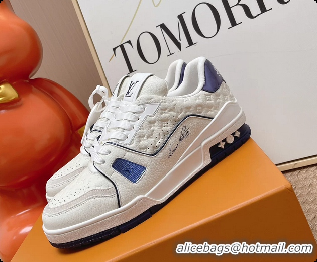 Low Cost Louis Vuitton LV Trainer Sneakers White Calfskin Leather 6062104