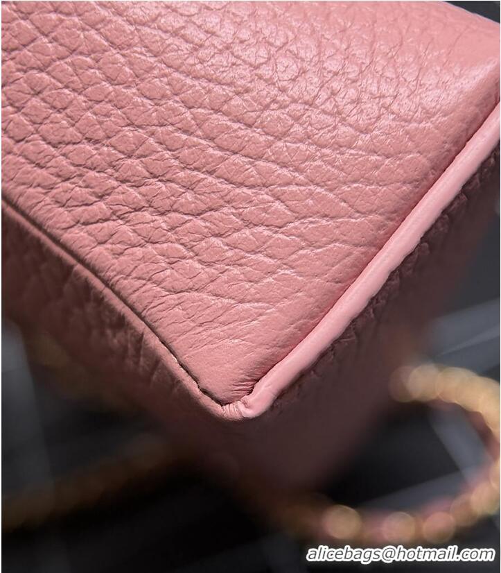 Pretty Style Chanel Large Vanity with chain Grained Calfskin & Gold-Tone Metal AS6278 Pink