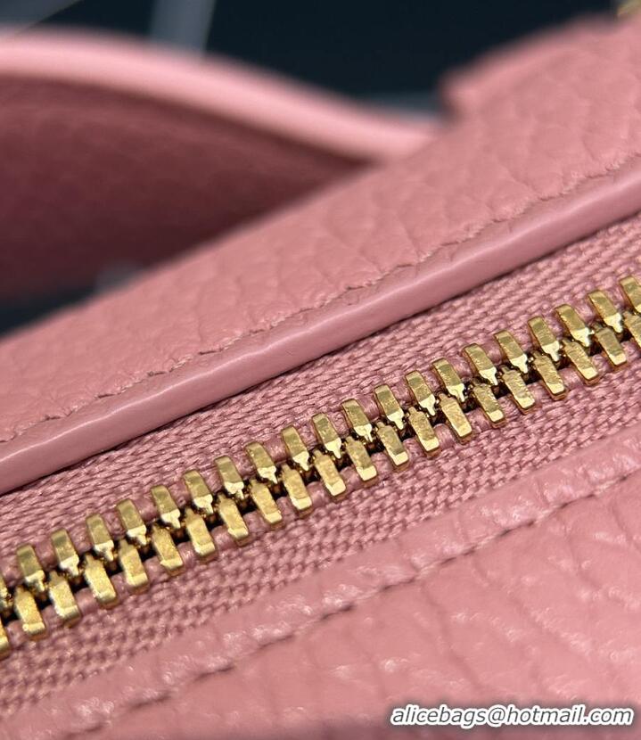 Pretty Style Chanel Large Vanity with chain Grained Calfskin & Gold-Tone Metal AS6278 Pink