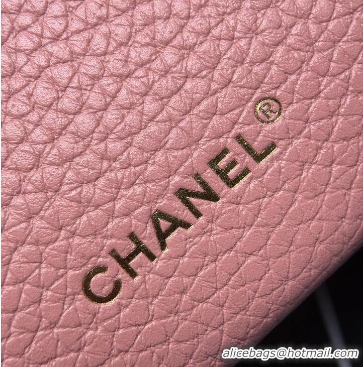 Pretty Style Chanel Large Vanity with chain Grained Calfskin & Gold-Tone Metal AS6278 Pink