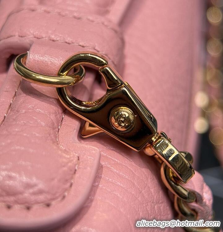 Pretty Style Chanel Large Vanity with chain Grained Calfskin & Gold-Tone Metal AS6278 Pink