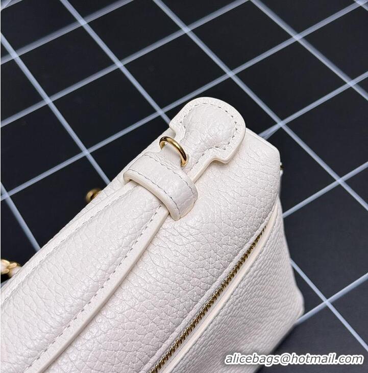 Top Design Chanel Large Vanity with chain Grained Calfskin & Gold-Tone Metal AS6278 White