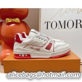 Shop Duplicate Louis Vuitton LV Trainer Sneakers White Calfskin Leather 6062104