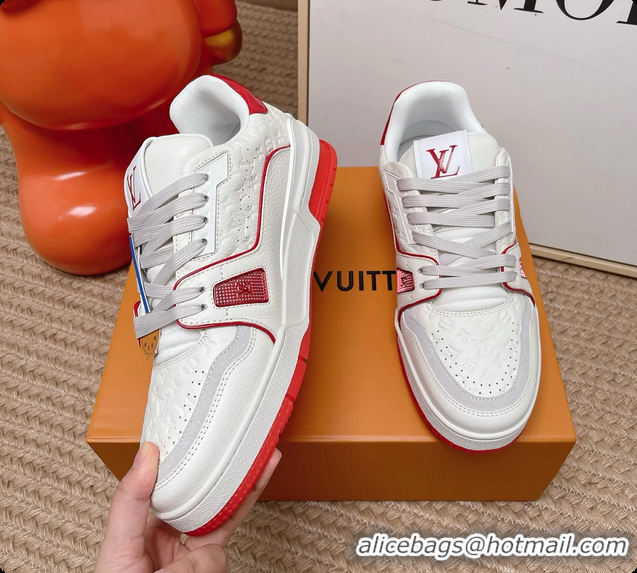 Shop Duplicate Louis Vuitton LV Trainer Sneakers White Calfskin Leather 6062104