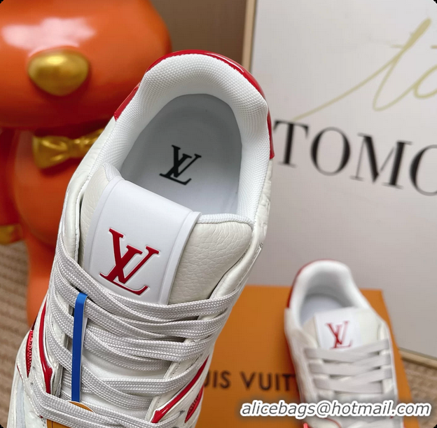 Shop Duplicate Louis Vuitton LV Trainer Sneakers White Calfskin Leather 6062104