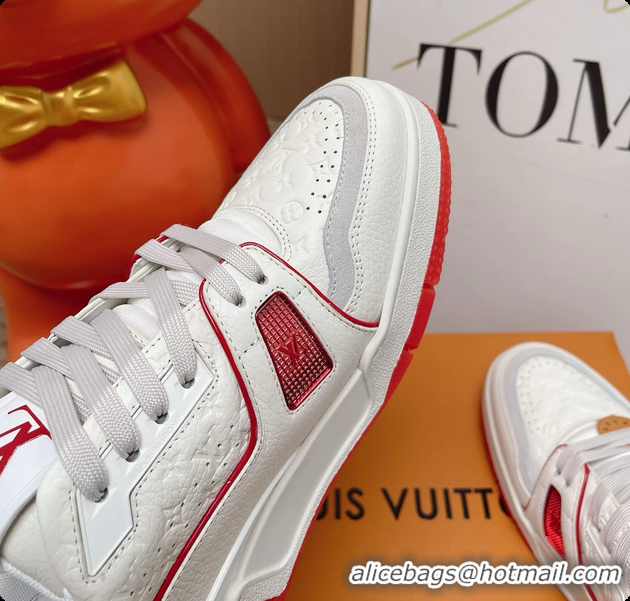 Shop Duplicate Louis Vuitton LV Trainer Sneakers White Calfskin Leather 6062104