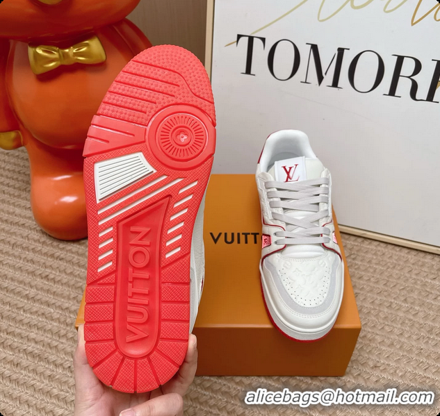 Shop Duplicate Louis Vuitton LV Trainer Sneakers White Calfskin Leather 6062104