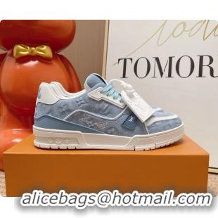 Trendy Design Louis Vuitton LV Trainer Sneakers Blue Monogram Denim Canvas 6062104