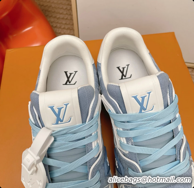 Trendy Design Louis Vuitton LV Trainer Sneakers Blue Monogram Denim Canvas 6062104