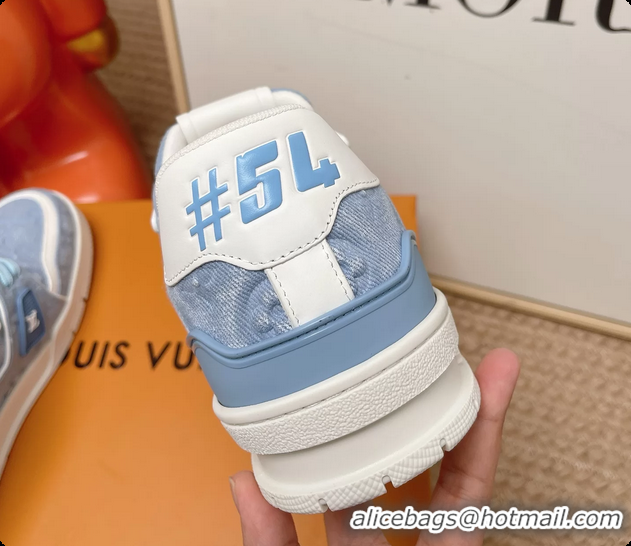 Trendy Design Louis Vuitton LV Trainer Sneakers Blue Monogram Denim Canvas 6062104